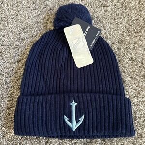 Seattle Kraken Cuffed Knit Winter Beanie Anchor Hat Cap Pom Blue NHL Hockey New